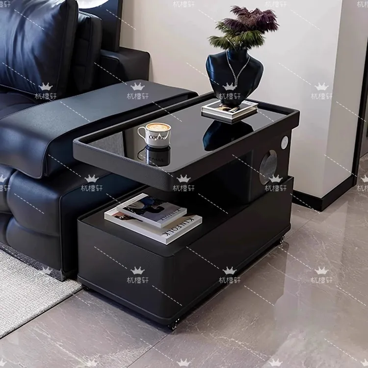 整装带轮可移动实木智能沙发边几客厅茶几推车简约意式小户型新款