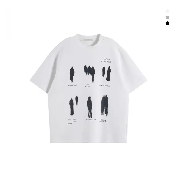 夏季2025新款设计感小众宽松纯棉圆领短袖上衣男潮牌美式百搭T恤