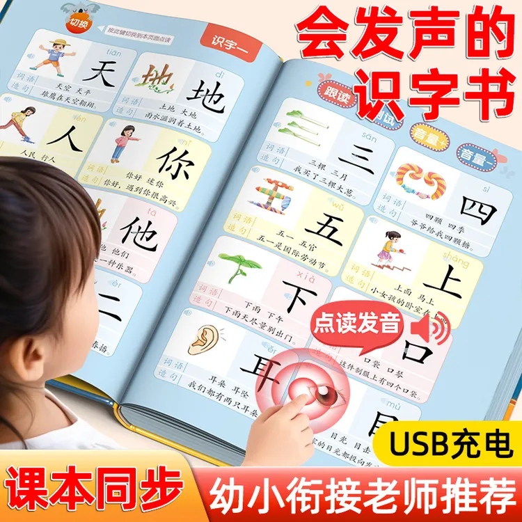 儿童识字大王3000字点读机认字卡片早教有声发声书幼儿园宝宝启蒙