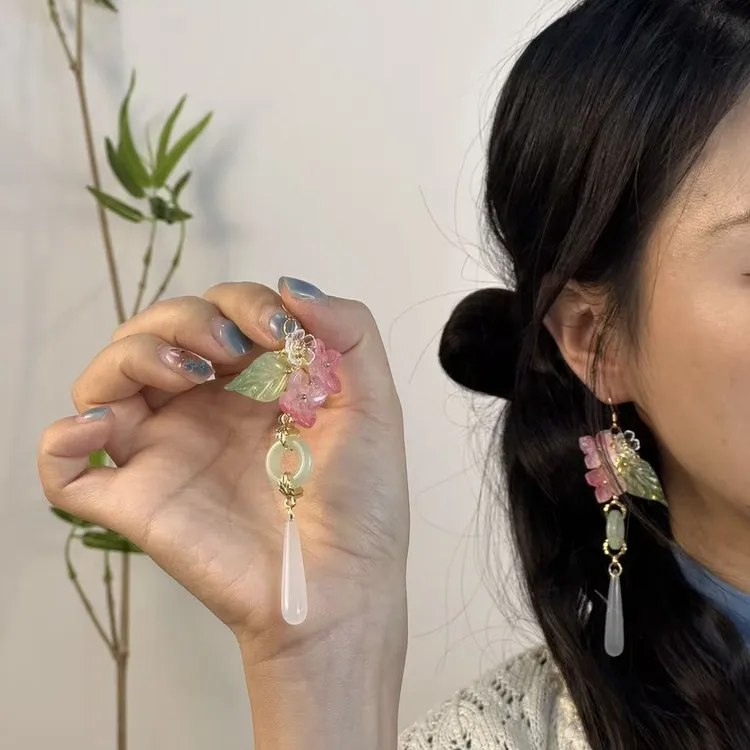 花朵耳环汉服古风配饰发饰