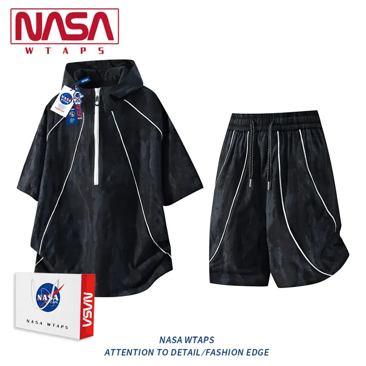 NASA WTAPS扎染冰丝凉感夏季复古休闲五分裤宽松直筒透气男士短裤