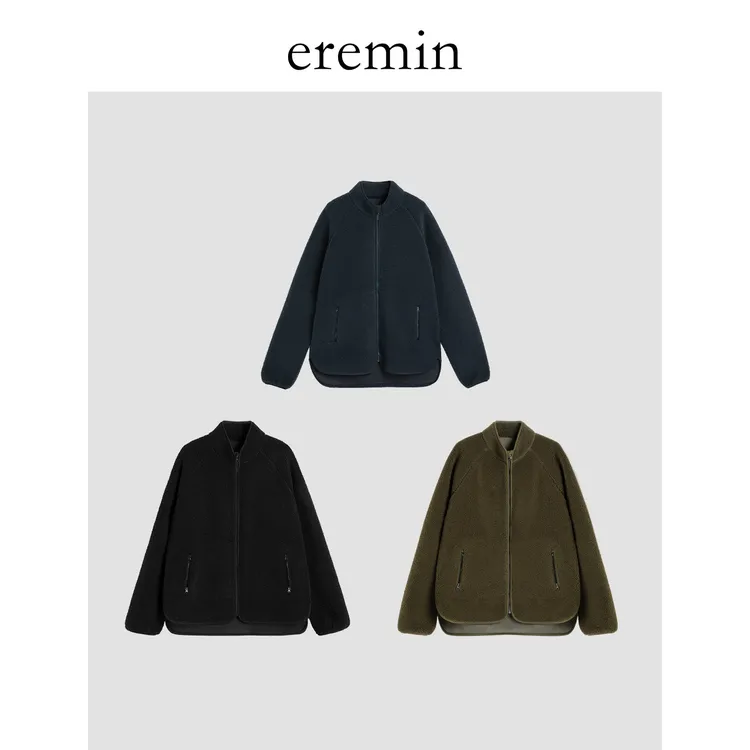 DE Mincollection摇粒绒外套/抓绒厚款立领拉链套指夹克外套55942