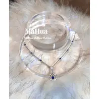 铜合金锆石项链 P1266 裙摆蓝色项链