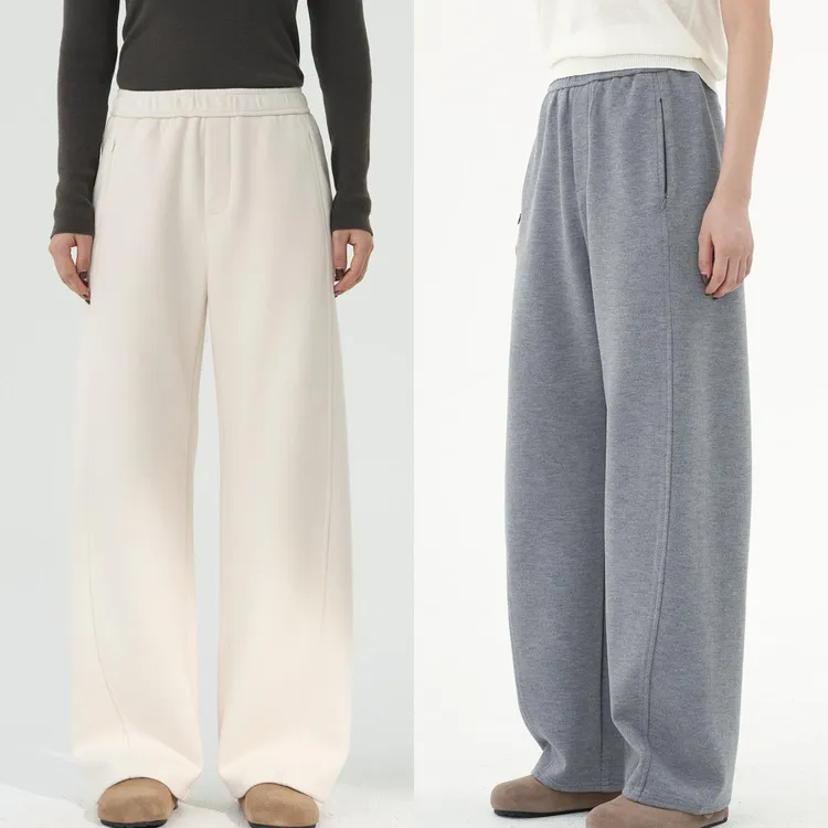 张小某梨形秋季穿搭洋气高贵出游服装羊毛隐形拉链口袋卫裤 0635