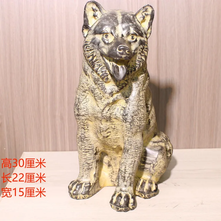 30厘米田园犬|茶室会所客厅桌面造景复古中式摆件