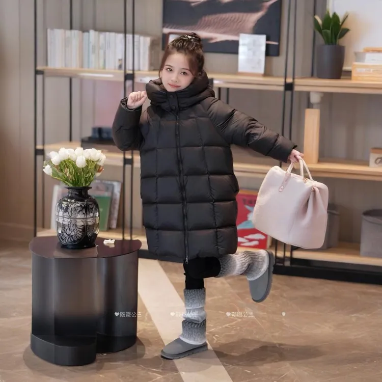 媛媛公主【极寒 三防】2025冬季女童中长款加厚保暖羽绒服14415Y504
