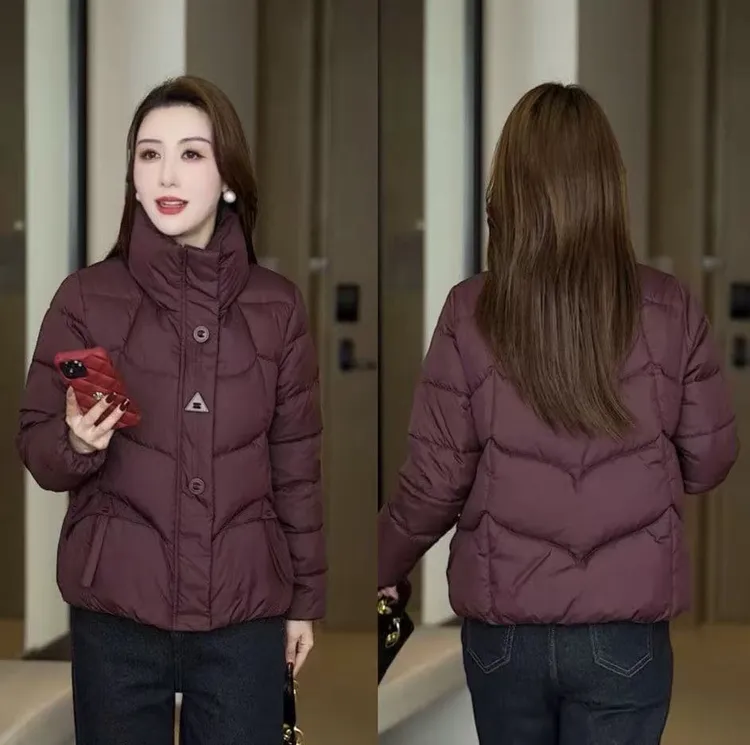 冬季时尚2025新款短款洋气加厚保暖小个子休闲立领棉服百搭外套