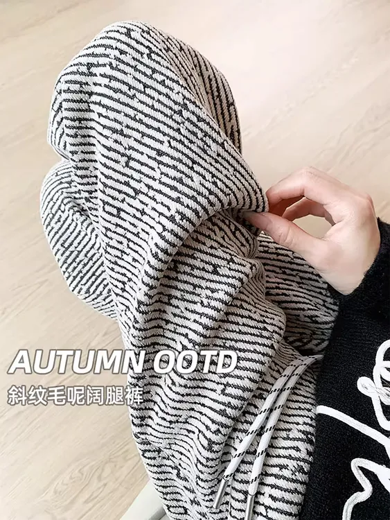 大码300斤羊羔绒雪尼尔加绒阔腿裤女秋冬季加厚棉裤宽松慵懒裤子