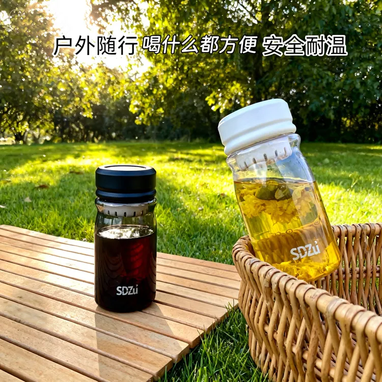 刻度水杯简约清新超萌迷你水杯耐高温防摔便携塑料杯男女冲泡茶杯