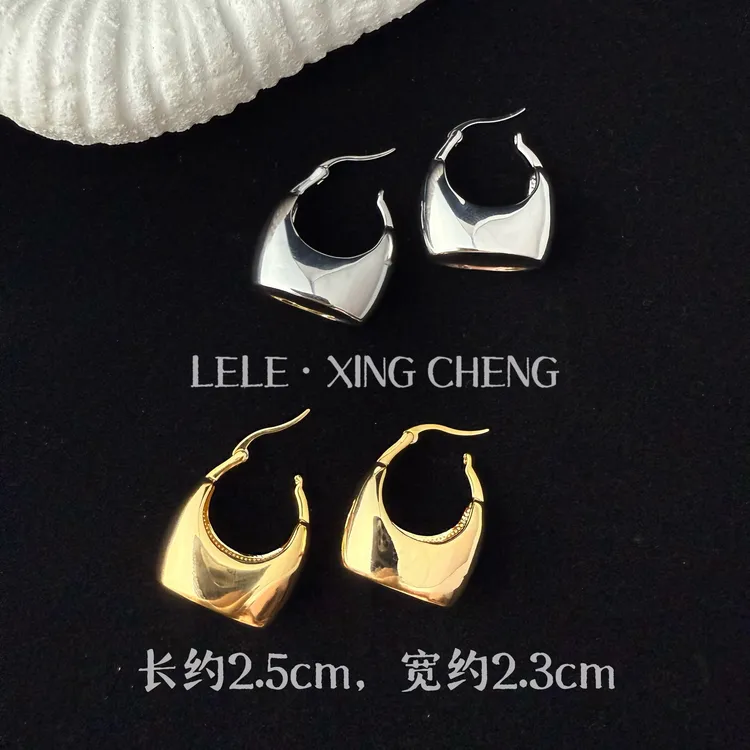 铜合金耳饰 欧美风个性极简包包耳钉