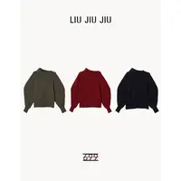 LIUJIUJIU 设计感小众不规则翻领针织上衣秋冬时尚毛衣MY5539L