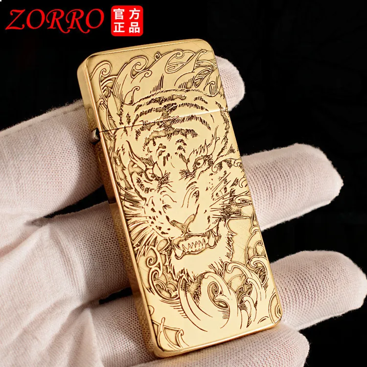 佐罗砂轮打火机ZC5薄款虎年虎虎生威ZT5打火机激光雕刻打火机a