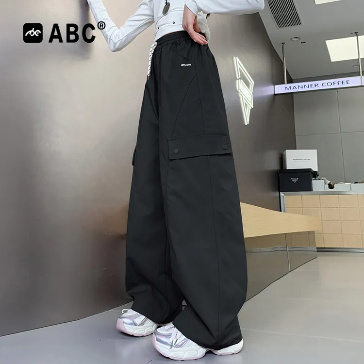 ABC女童春秋工装裤2025新款儿童户外速干裤中大童女孩韩版休闲裤