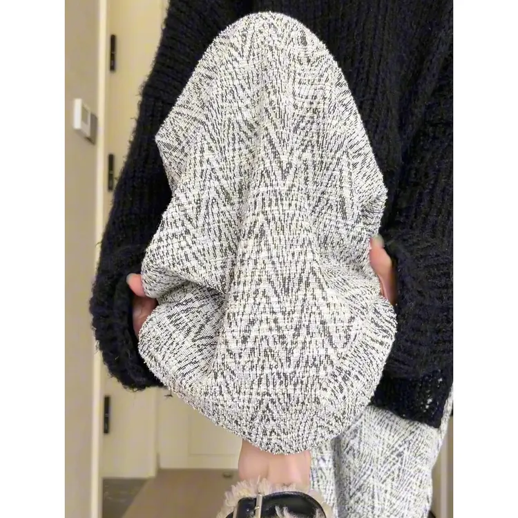 灰色小香风阔腿裤女秋季2025新款小个子高腰显瘦休闲慵懒风直筒裤