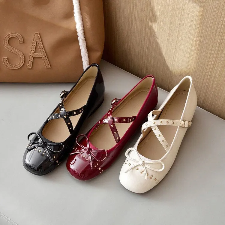 仙女芭蕾风浅口单鞋女2025年新款韩版气质配裙子-5CM内增高玛丽