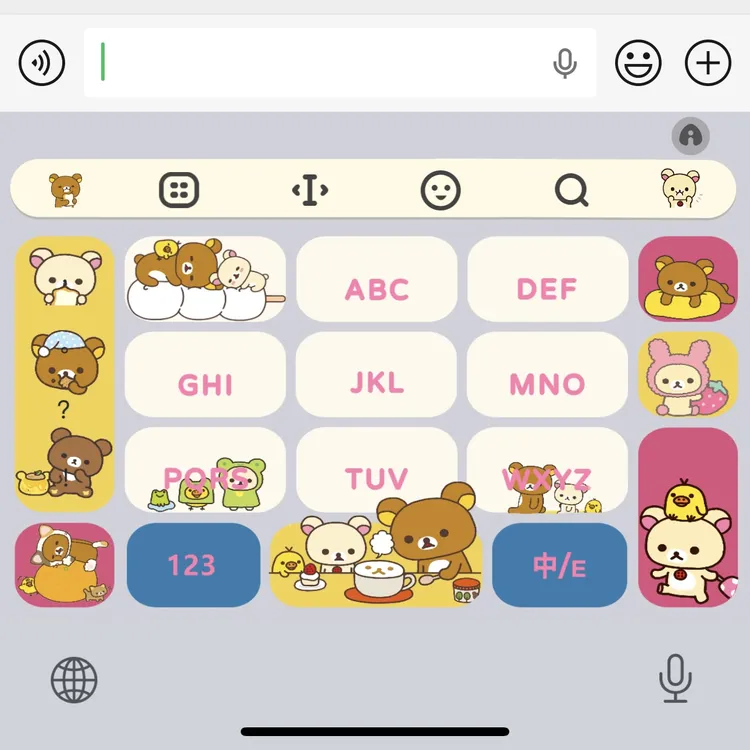 轻松熊呀/ios苹果安卓百度输入法皮肤键盘白肚皮双系统双色