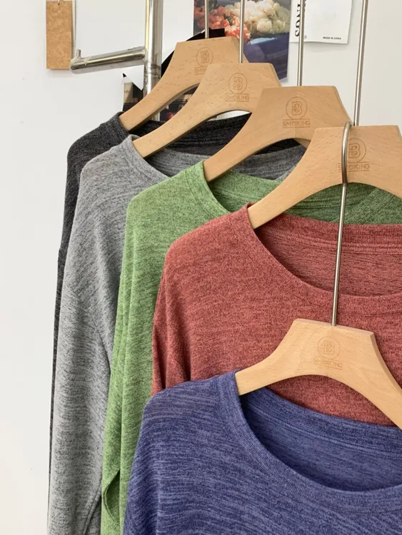 糯米防晒衫T恤女秋季软糯亲肤宽松百搭纯色套头显瘦长袖上衣薄款N