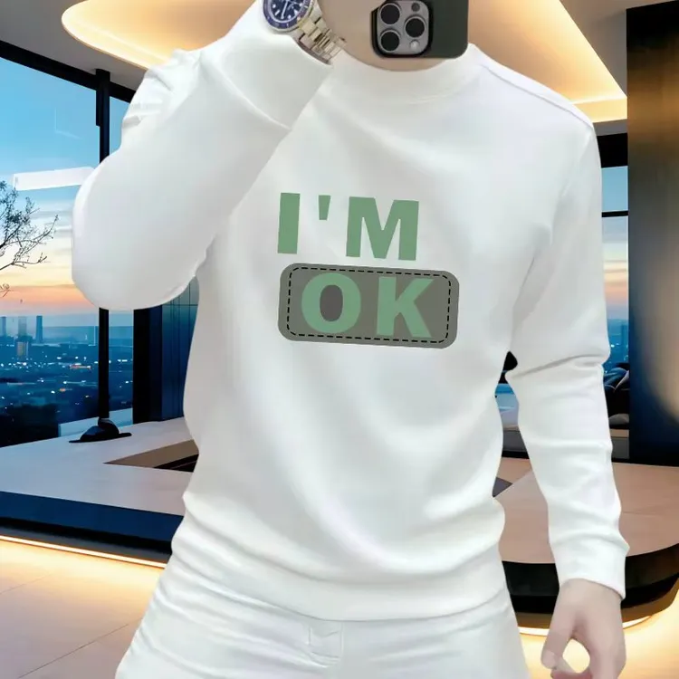 2025新款爆款男生卫衣时尚百搭痞帅宽松圆领长袖t恤套头秋冬内搭
