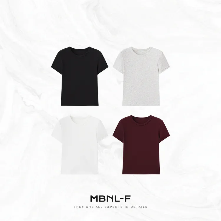 MBNL-F "楚楚私服" 极简时尚圆领舒适纯色短袖T恤 秦磊XM-XSY3699