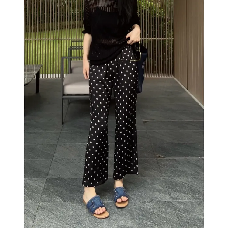 2025新款夏季新款显瘦垂感波点休闲百搭裤