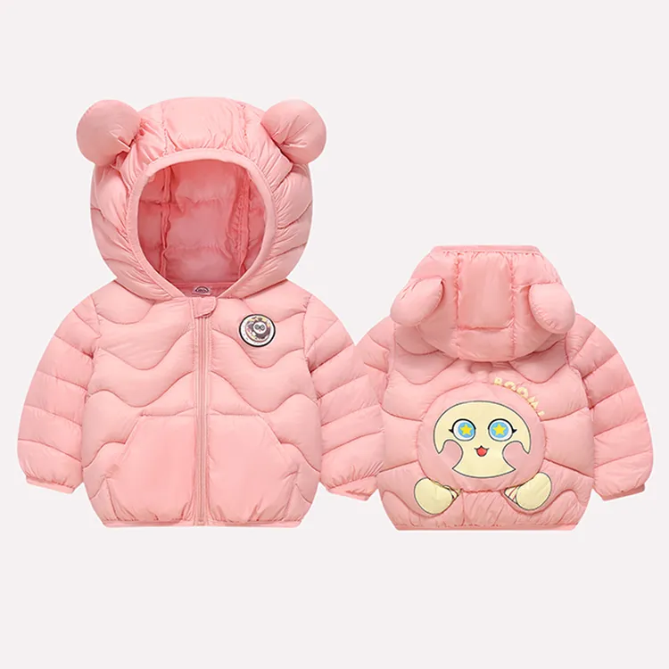 新款蛋仔棉服儿童保暖女童婴儿连帽短款秋冬季宝可爱薄款外衣棉衣