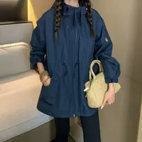 Manmi  欧货撞色小胶标连帽冲锋衣外套  58170