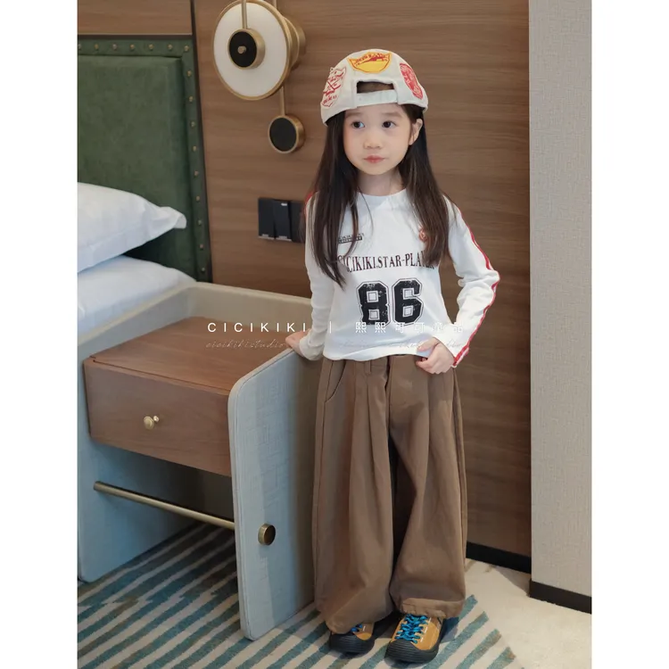 【熙熙可可】2025女童秋季新长袖百搭时尚亲子上衣T恤 SY2521