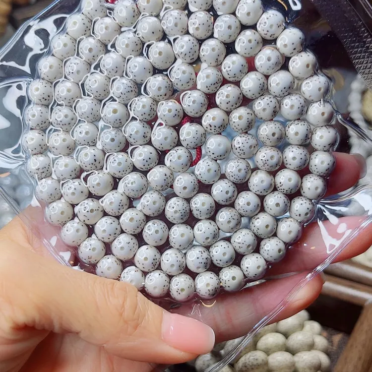 收藏级海南原生态8MM圆珠顺白高密高油佛珠念珠男女盘玩长串108