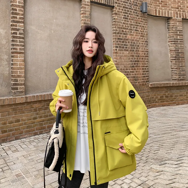 户外防风设计感冲锋衣2025冬季新款小众休闲韩版工装风加厚棉服