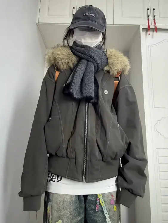 派克服女2025冬季新款韩系宽松加厚棉服加绒小个子短款棉衣棉袄