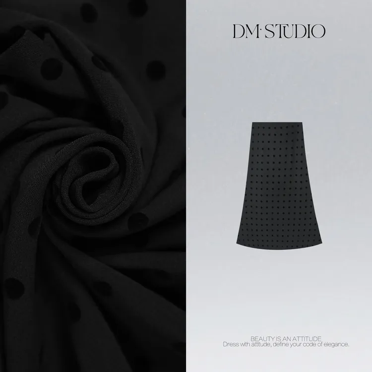 DEDM•STUDIO/气质减龄修身百搭A字精致波点半身裙2508BSQ/89027