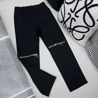 【雪姐严选】秋季松紧腰拉链设计宽松风休闲裤弹力显瘦时尚外穿