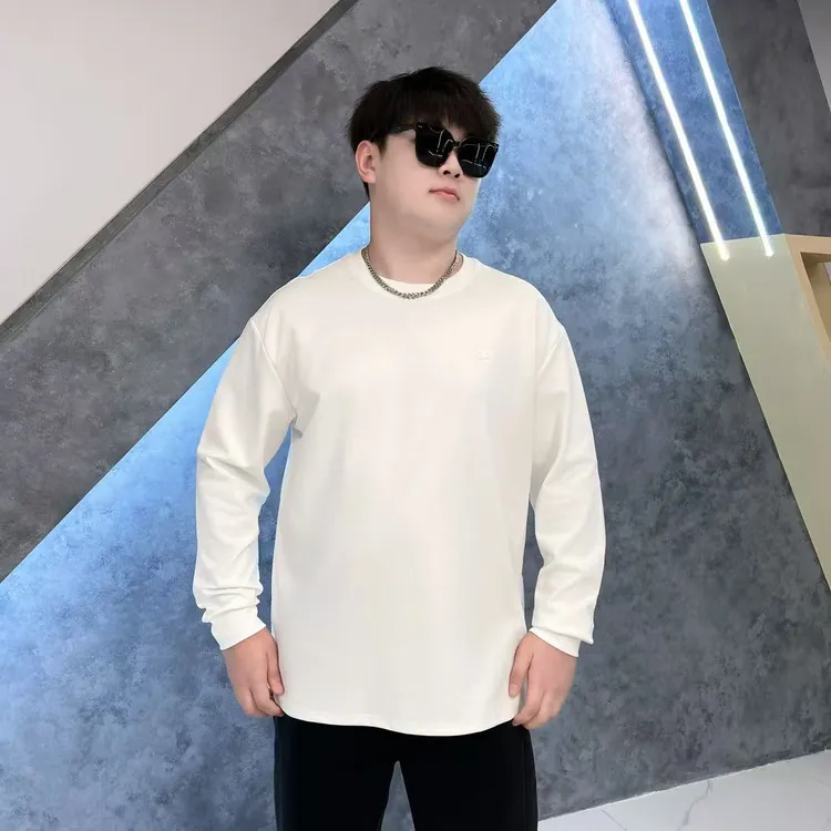 大码男装 秋季纯色到底卫衣 男士加大圆领长袖上衣72665