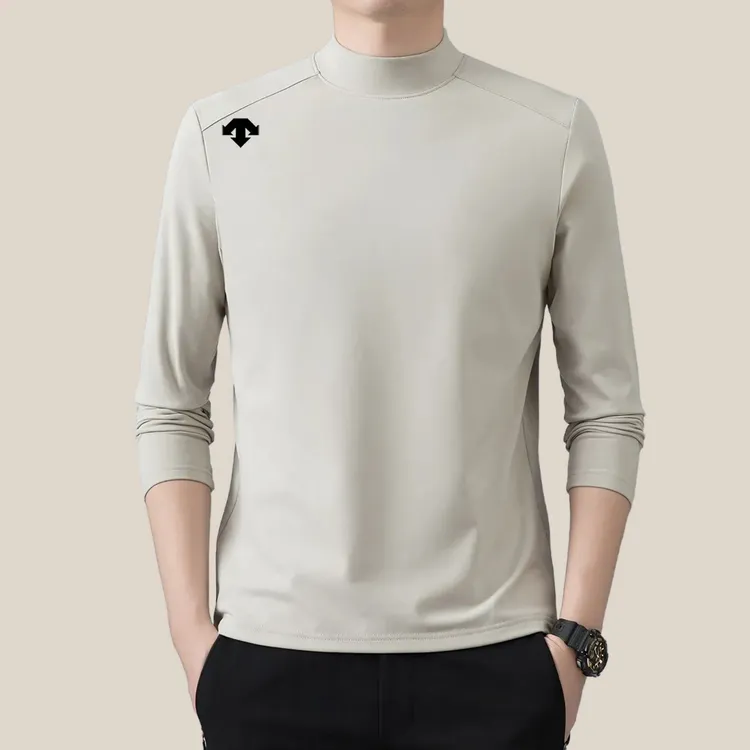 【商场同款】迪桑男士秋季长袖抓绒卫衣半高圆领摇粒绒T恤打底上衣