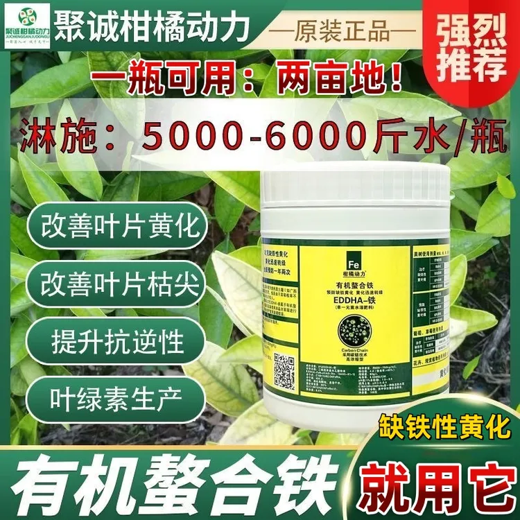 柑橘动力EDDHA有机螯合铁高浓缩型缺铁性黄化转绿微量元素