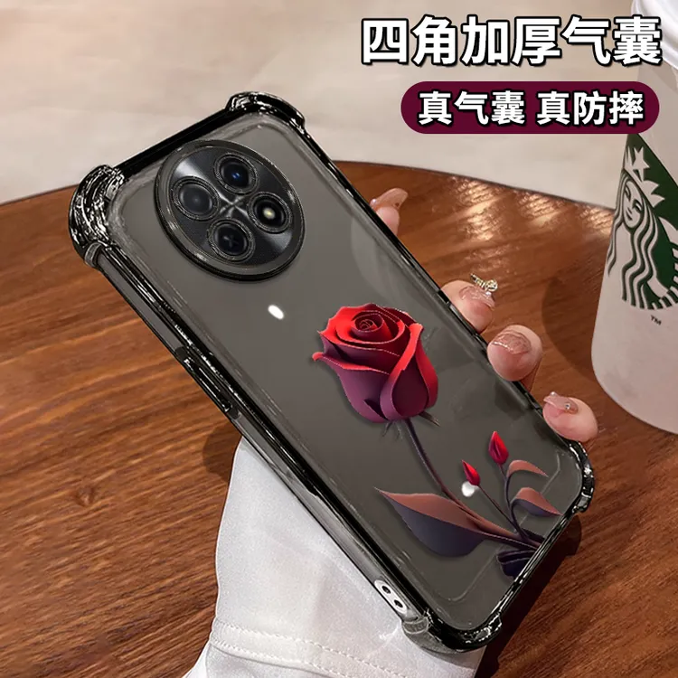 适用于华为畅享60X一支玫瑰电镀防摔壳女款创意全包保护套