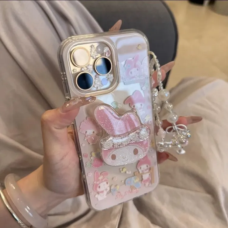 圆边双层ins风可爱围边美乐蒂16promax手机壳15pro新款14pm小众13