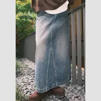 NCMM匠音夫妇「范特西」茶妈上衣基本都能搭配的牛仔长裙C-2712