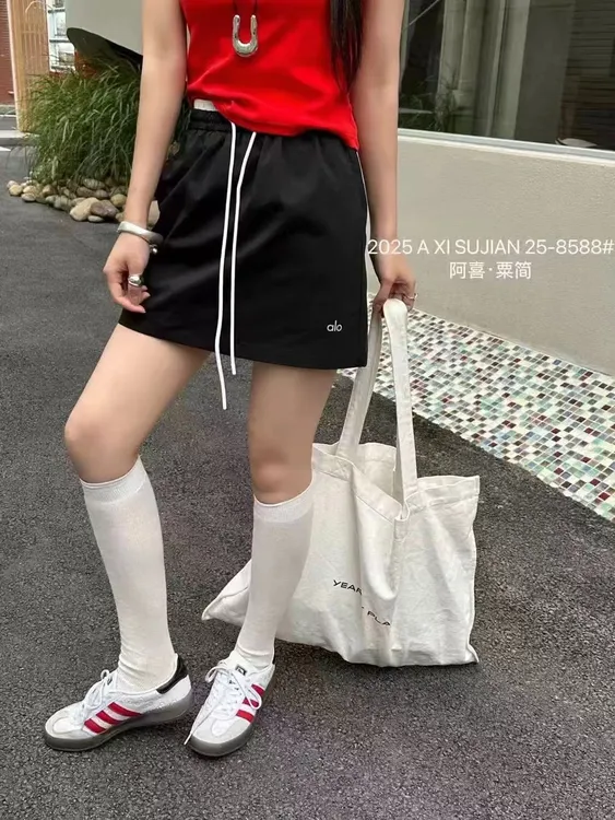 夏季速干工装短裙女2025新款高腰拼接A字百搭裙休闲防走光薄款