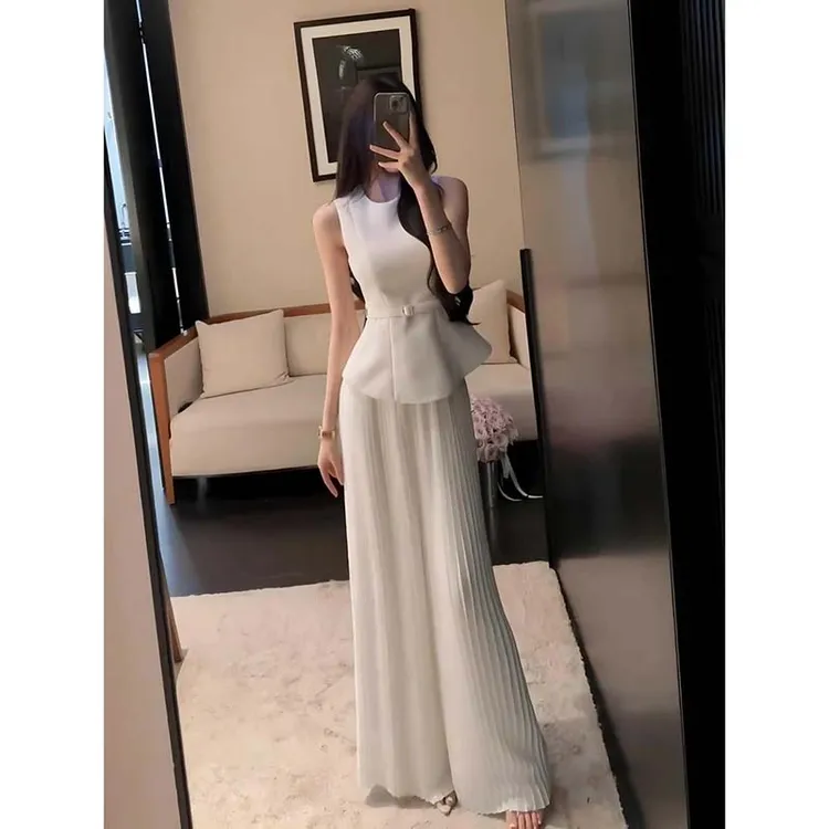 【两件套】炸街上衣百褶裤子两件套装夏季搭配一整套D2271