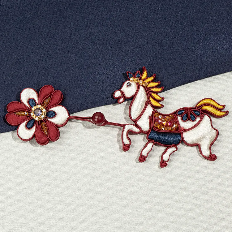 原创旗袍中式盘扣扣子玉石烈焰马花扣手工编织纽扣汉服唐装配件女