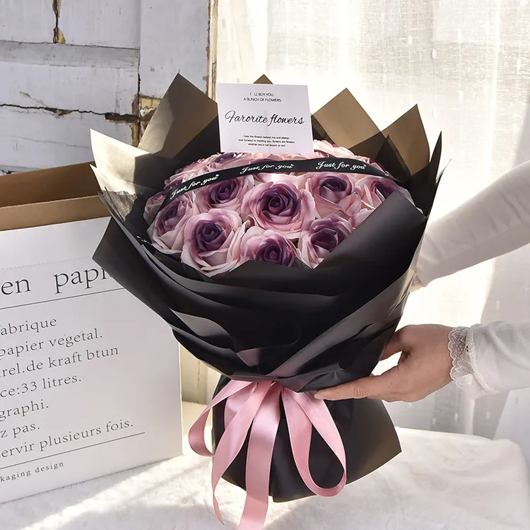 教师节花束玫瑰仿真花高级手工创意七夕礼物送女友闺蜜惊喜永生香