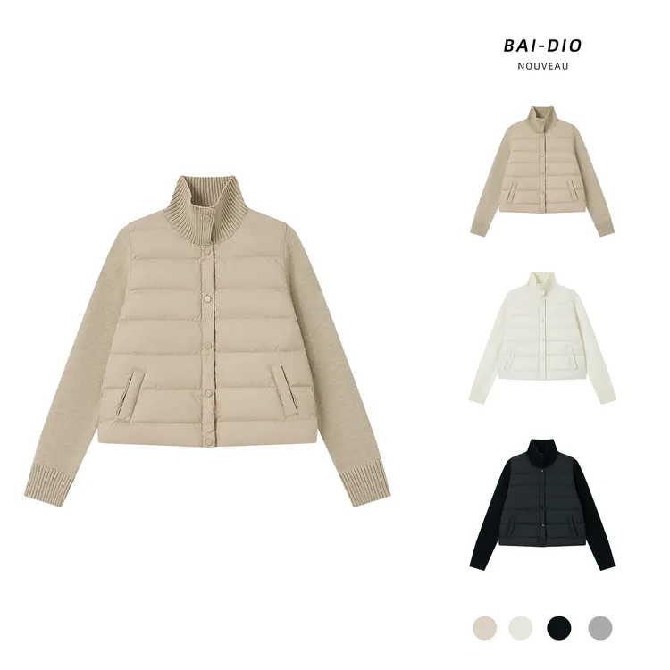 空气棉 小众设计感拼接空气绒外套女秋冬新款慵懒风保暖轻盈百搭