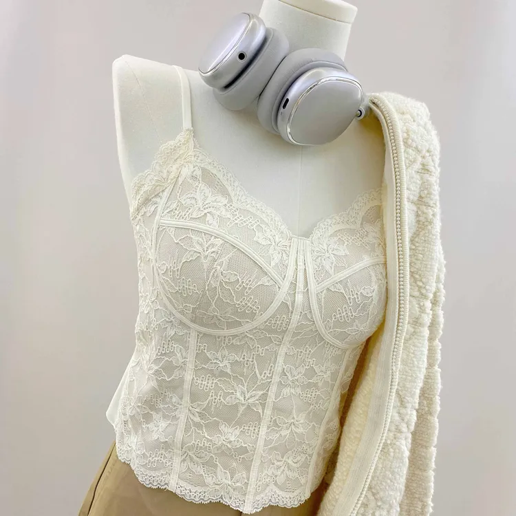 6100设计感蕾丝背心带胸垫内搭外穿打底美背吊带百搭