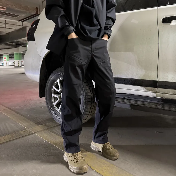 【黄博文】新款百搭春夏军鸟阿尔法户外多口袋直筒冲锋裤登山防水