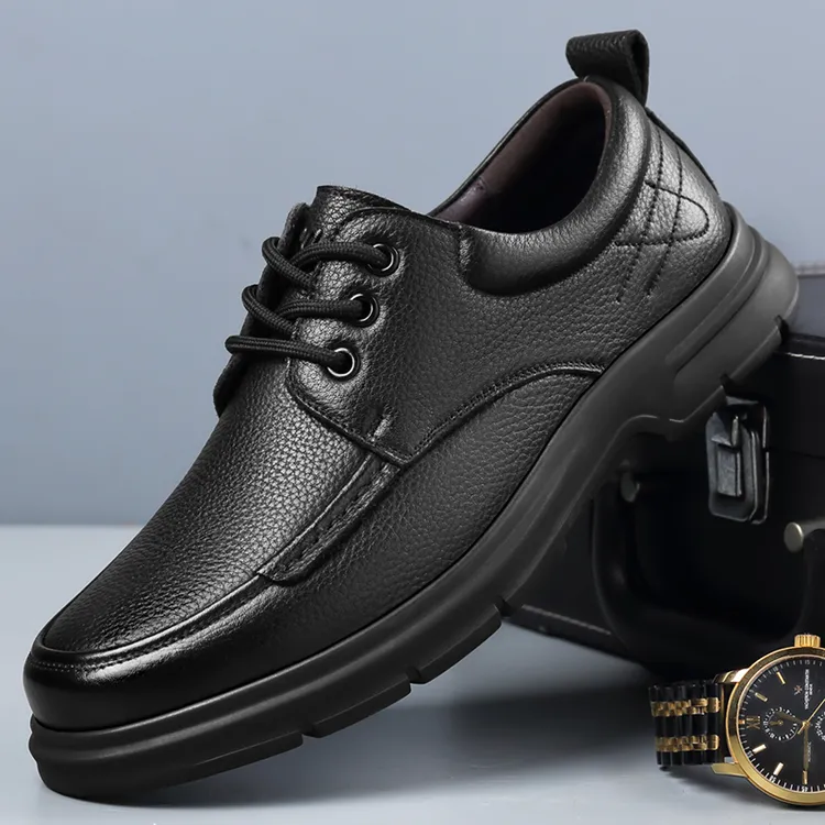 宜驰 皮鞋男商务休闲软底透气爸爸鞋J7275