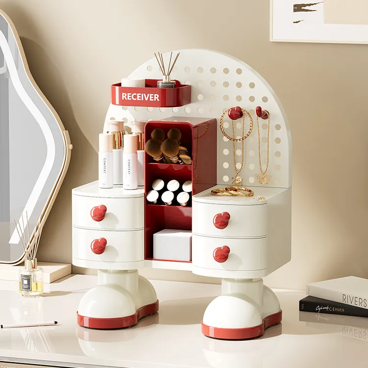 化妆品收纳盒防尘梳妆台桌面口红整理箱高级感置物架家用整理盒