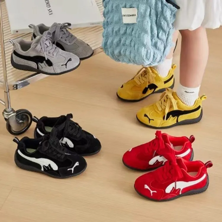 儿童德训鞋韩版女童运动鞋秋季新款男童低帮休闲鞋中大童阿甘板鞋