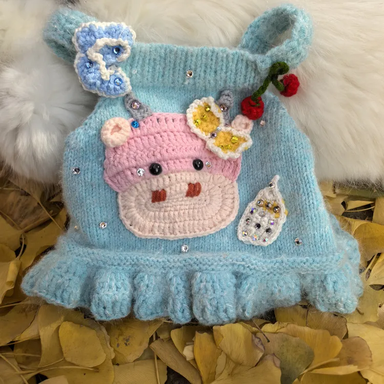 秋冬可爱宠物手工软糯毛衣西施马尔济斯泰迪比熊博美蓝猫渐层适用