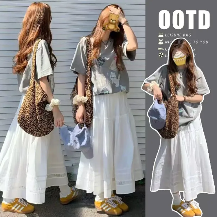 孕妇套装2025洋气新款爆款宽松简约休闲上衣韩系高颜值半身裙夏装